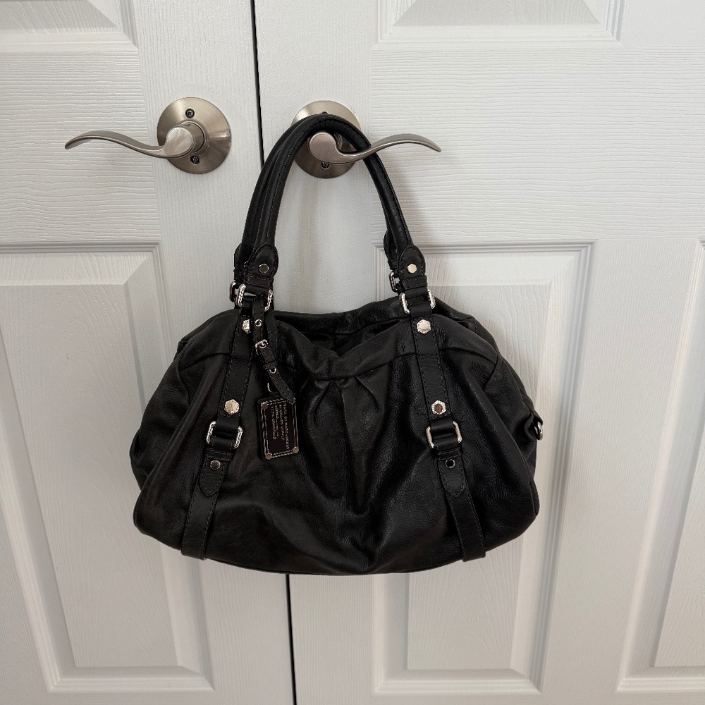 Authentic Marc Jacobs leather bag, dark grey/anthracite